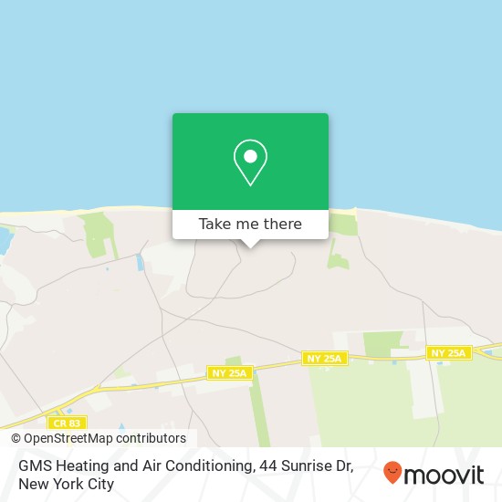 Mapa de GMS Heating and Air Conditioning, 44 Sunrise Dr