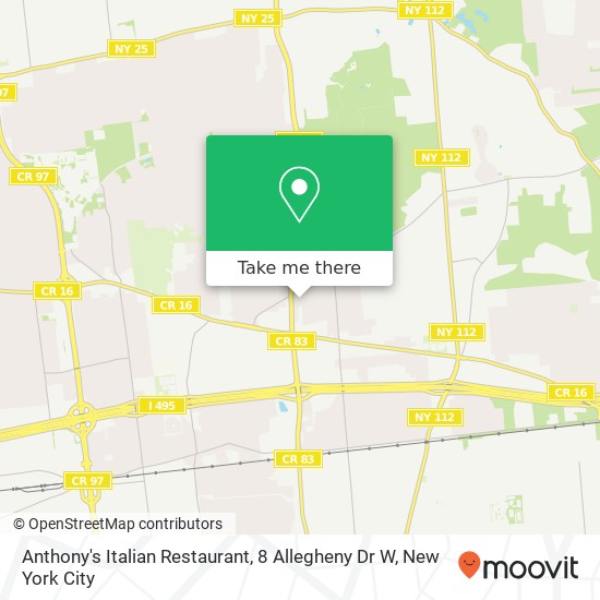 Anthony's Italian Restaurant, 8 Allegheny Dr W map