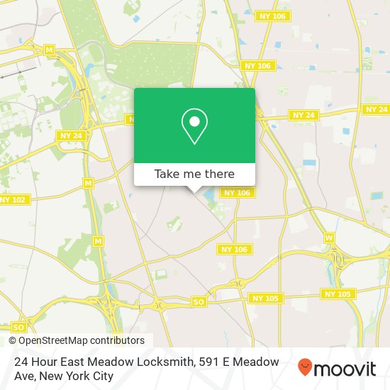24 Hour East Meadow Locksmith, 591 E Meadow Ave map