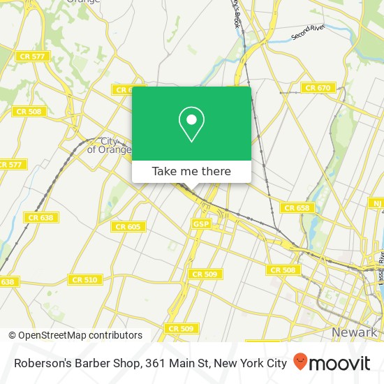 Mapa de Roberson's Barber Shop, 361 Main St