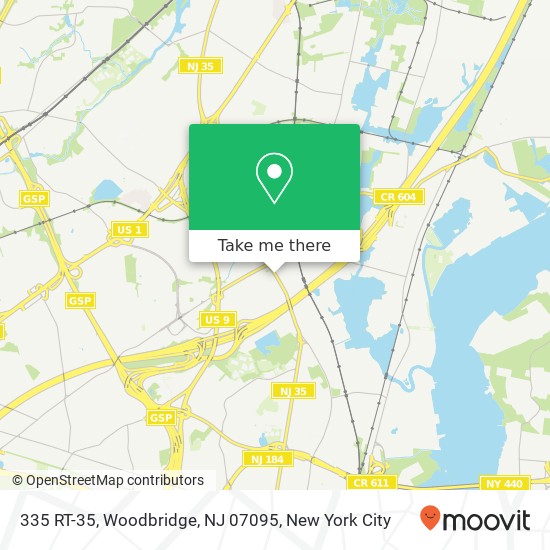 Mapa de 335 RT-35, Woodbridge, NJ 07095