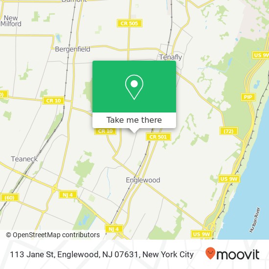 Mapa de 113 Jane St, Englewood, NJ 07631