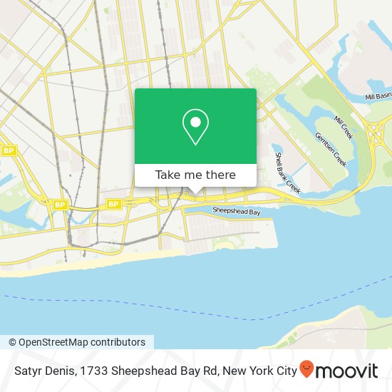 Mapa de Satyr Denis, 1733 Sheepshead Bay Rd