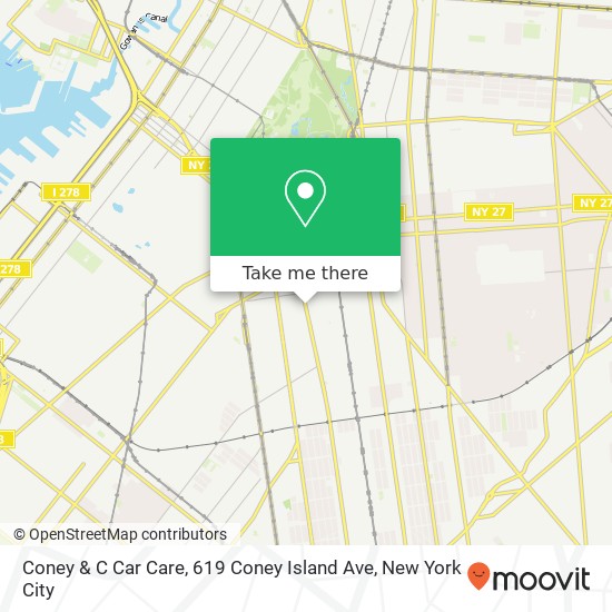 Mapa de Coney & C Car Care, 619 Coney Island Ave