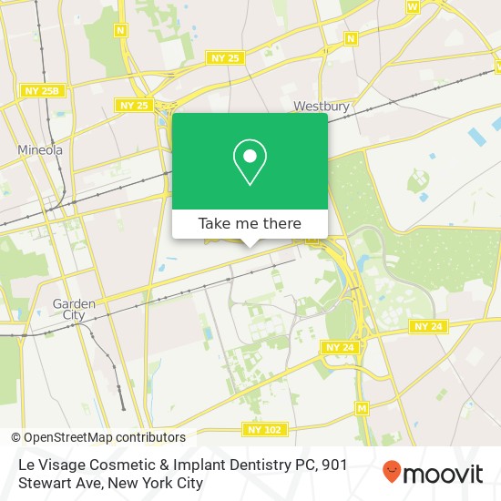 Mapa de Le Visage Cosmetic & Implant Dentistry PC, 901 Stewart Ave
