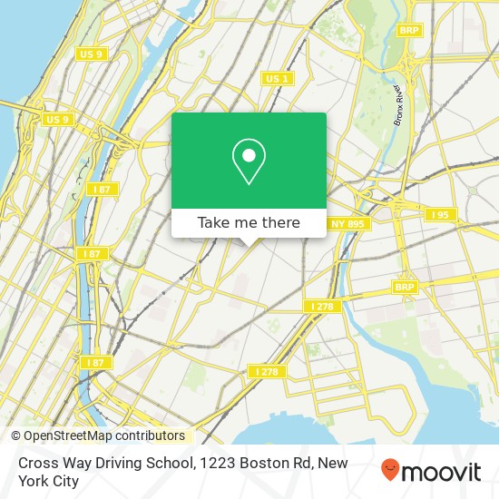 Mapa de Cross Way Driving School, 1223 Boston Rd