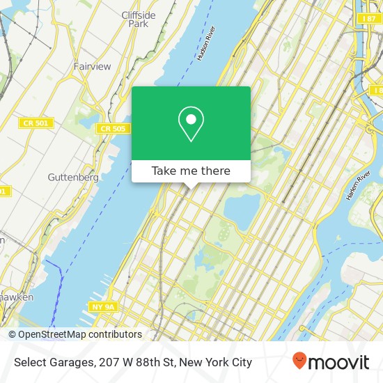 Select Garages, 207 W 88th St map