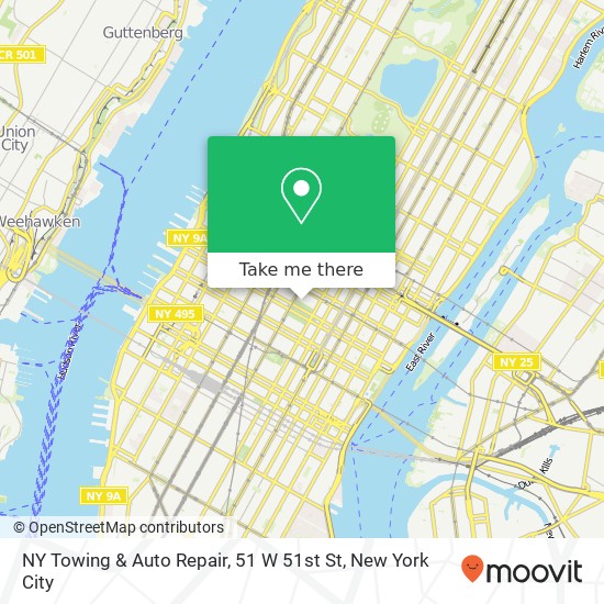 NY Towing & Auto Repair, 51 W 51st St map