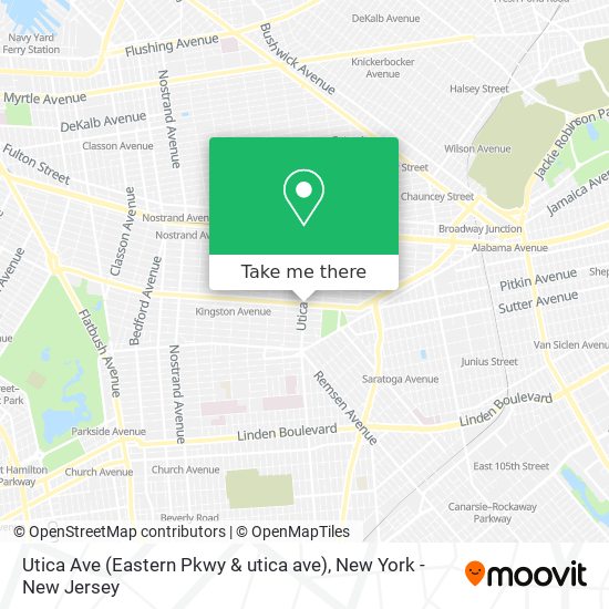 Mapa de Utica Ave (Eastern Pkwy & utica ave)