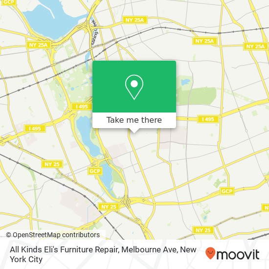 All Kinds Eli's Furniture Repair, Melbourne Ave map