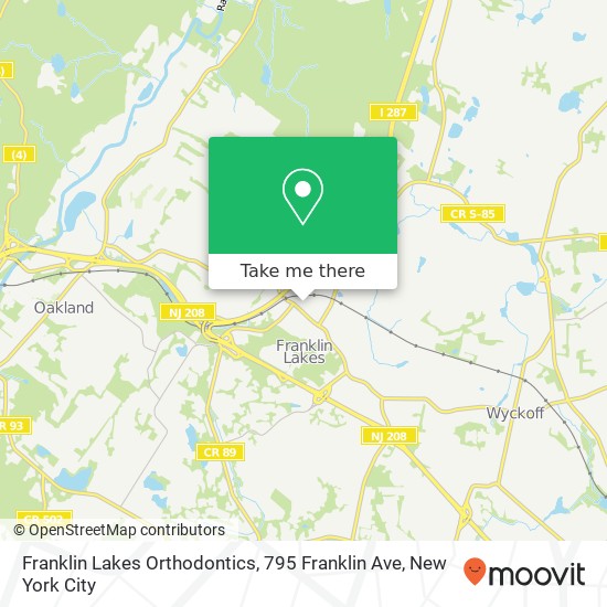 Franklin Lakes Orthodontics, 795 Franklin Ave map