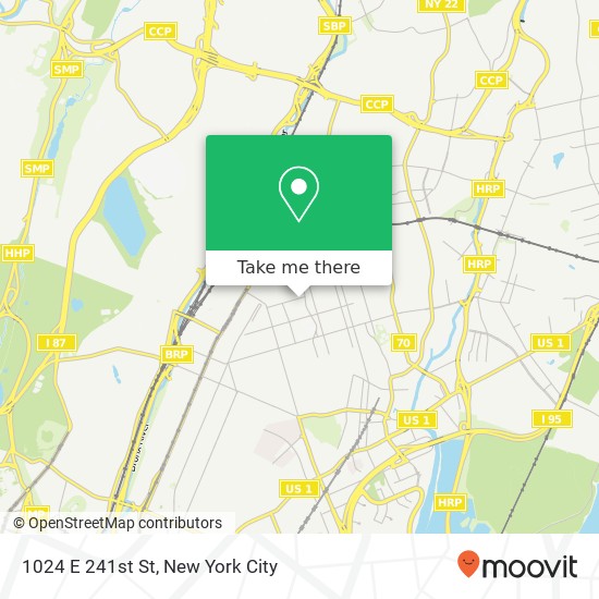 Mapa de 1024 E 241st St, Bronx, NY 10466