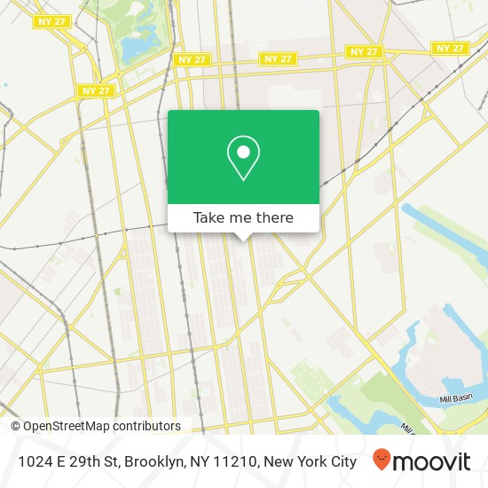 Mapa de 1024 E 29th St, Brooklyn, NY 11210
