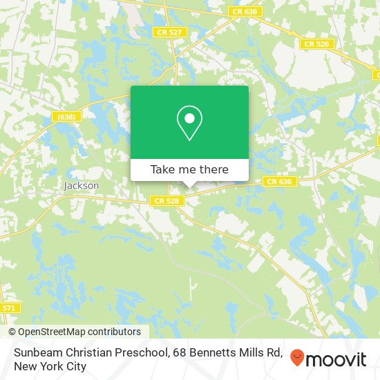 Mapa de Sunbeam Christian Preschool, 68 Bennetts Mills Rd
