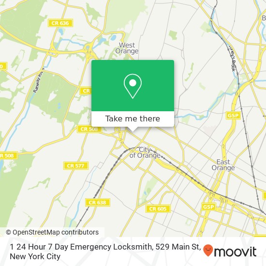 Mapa de 1 24 Hour 7 Day Emergency Locksmith, 529 Main St