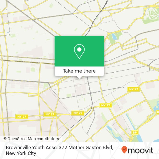 Mapa de Brownsville Youth Assc, 372 Mother Gaston Blvd