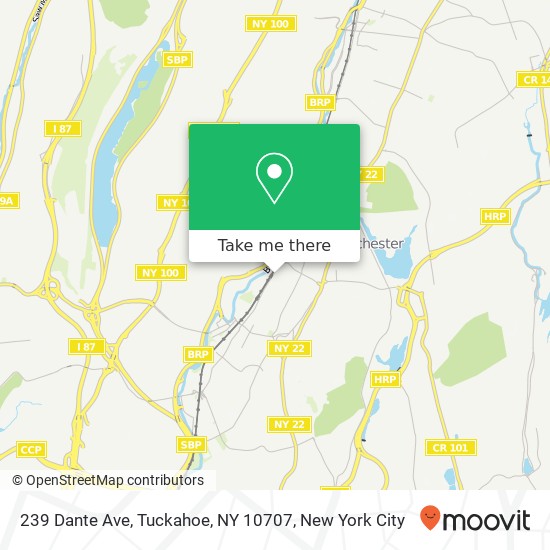 Mapa de 239 Dante Ave, Tuckahoe, NY 10707