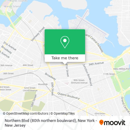 Mapa de Northern Blvd (80th northern boulevard)