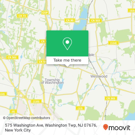 Mapa de 575 Washington Ave, Washington Twp, NJ 07676