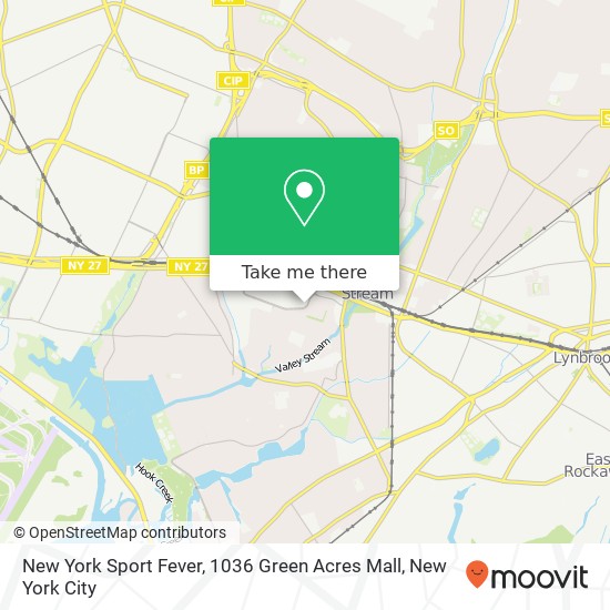 Mapa de New York Sport Fever, 1036 Green Acres Mall