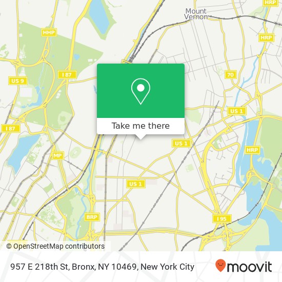 957 E 218th St, Bronx, NY 10469 map