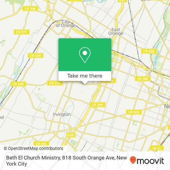 Beth El Church Ministry, 818 South Orange Ave map