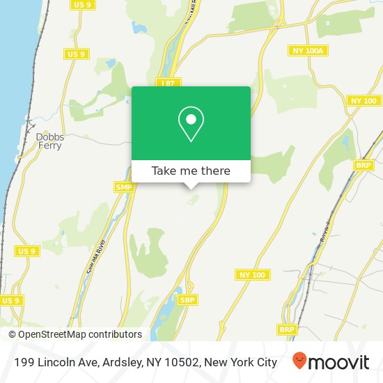 Mapa de 199 Lincoln Ave, Ardsley, NY 10502