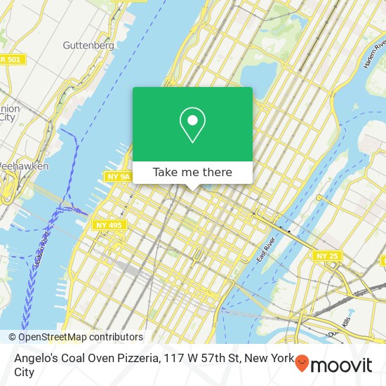 Mapa de Angelo's Coal Oven Pizzeria, 117 W 57th St