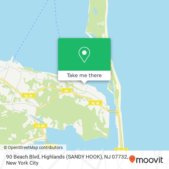 90 Beach Blvd, Highlands (SANDY HOOK), NJ 07732 map