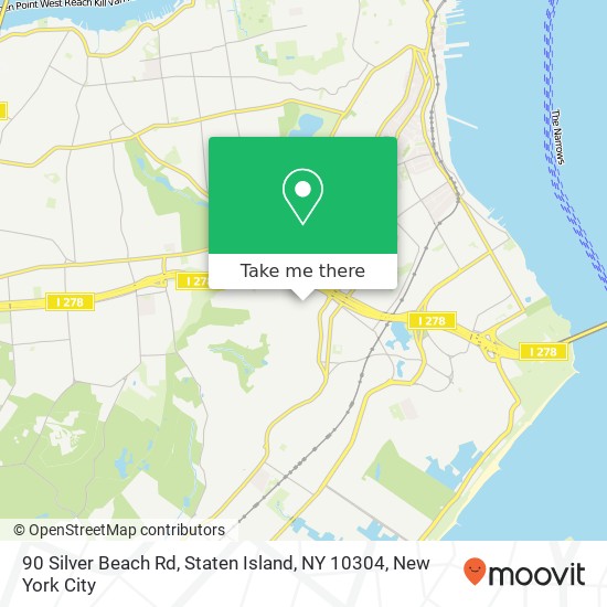 Mapa de 90 Silver Beach Rd, Staten Island, NY 10304