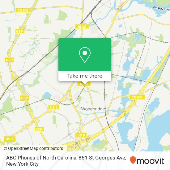 Mapa de ABC Phones of North Carolina, 851 St Georges Ave