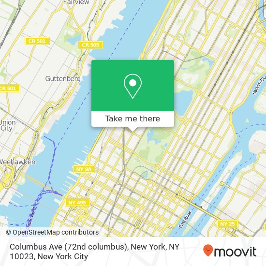 Mapa de Columbus Ave (72nd columbus), New York, NY 10023
