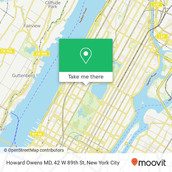 Mapa de Howard Owens MD, 42 W 89th St