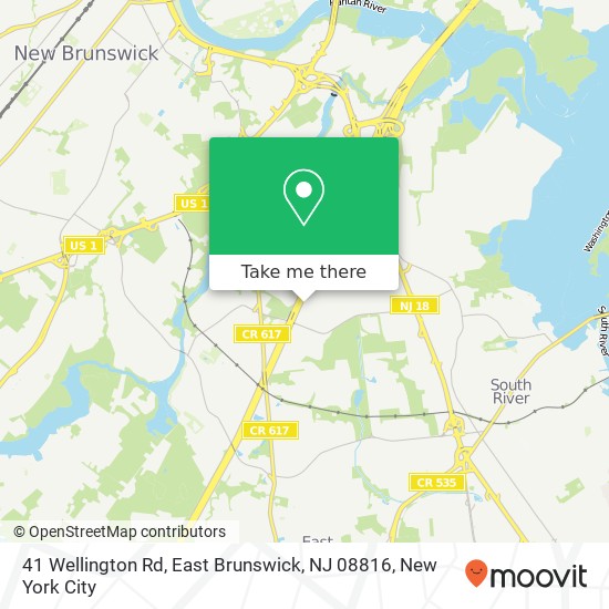 Mapa de 41 Wellington Rd, East Brunswick, NJ 08816