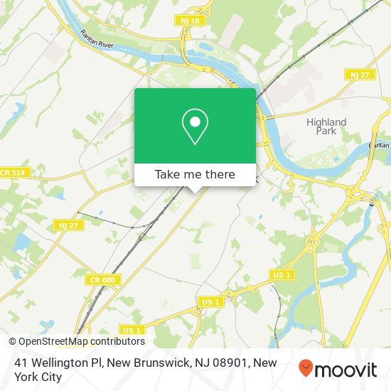 Mapa de 41 Wellington Pl, New Brunswick, NJ 08901