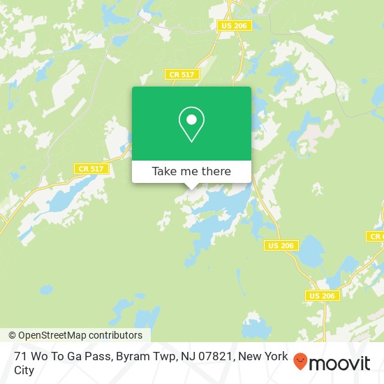 Mapa de 71 Wo To Ga Pass, Byram Twp, NJ 07821