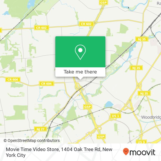 Mapa de Movie Time Video Store, 1404 Oak Tree Rd