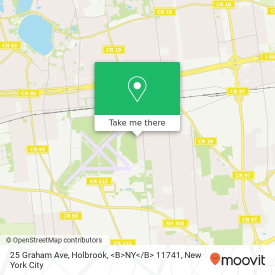 Mapa de 25 Graham Ave, Holbrook, <B>NY< / B> 11741