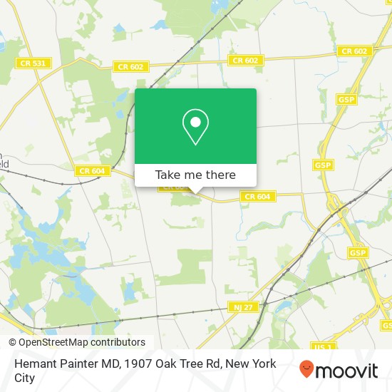Mapa de Hemant Painter MD, 1907 Oak Tree Rd