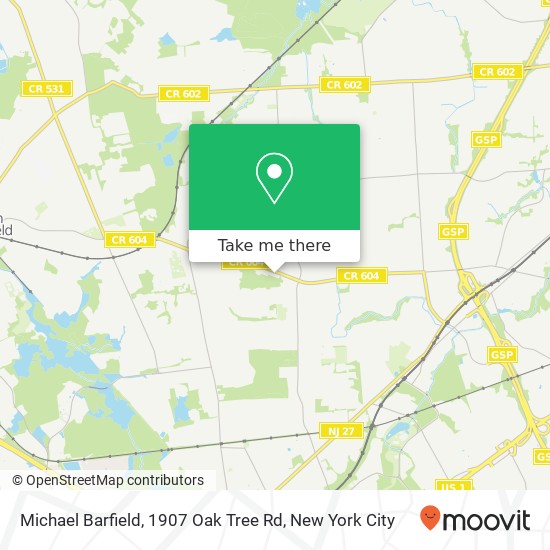 Michael Barfield, 1907 Oak Tree Rd map