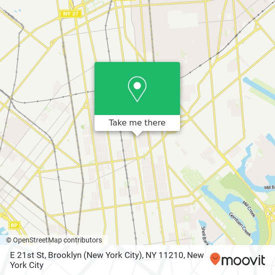 Mapa de E 21st St, Brooklyn (New York City), NY 11210