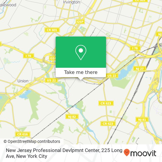 Mapa de New Jersey Professional Devlpmnt Center, 225 Long Ave