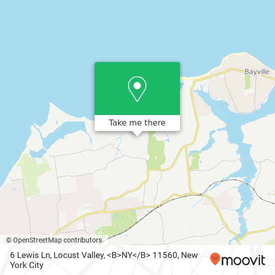 6 Lewis Ln, Locust Valley, <B>NY< / B> 11560 map