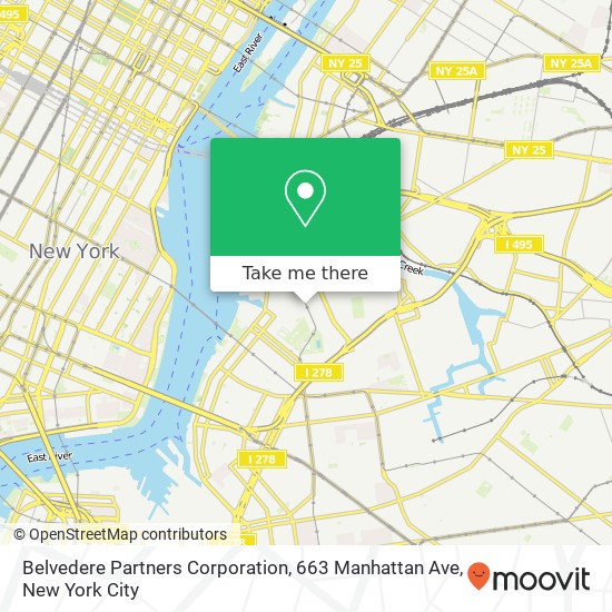 Mapa de Belvedere Partners Corporation, 663 Manhattan Ave