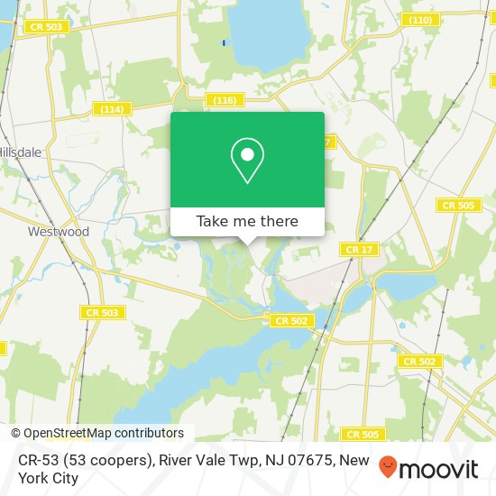 Mapa de CR-53 (53 coopers), River Vale Twp, NJ 07675