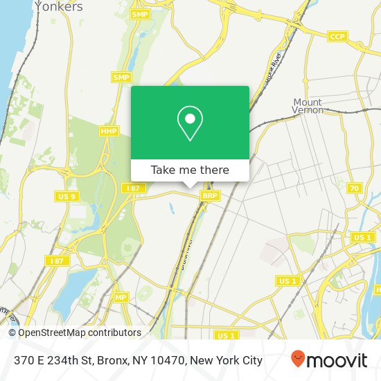 Mapa de 370 E 234th St, Bronx, NY 10470