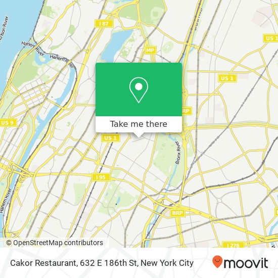 Cakor Restaurant, 632 E 186th St map