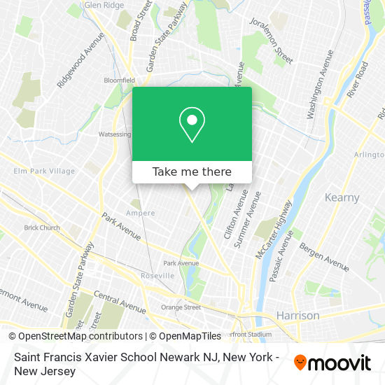 Saint Francis Xavier School Newark NJ map