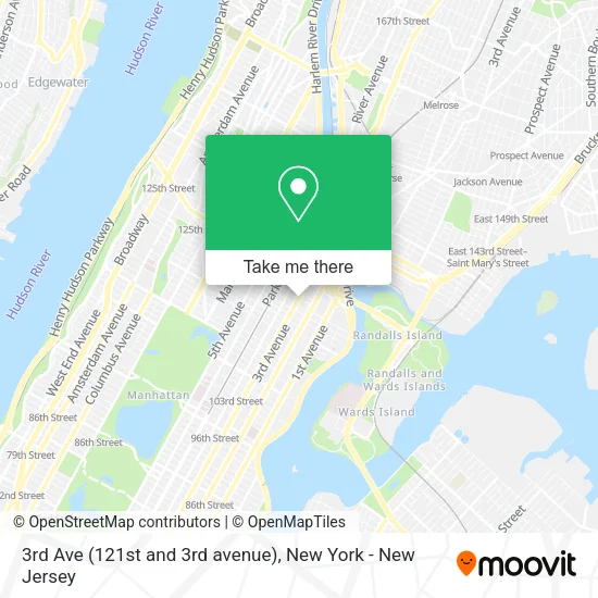 3rd Ave (121st and 3rd avenue) map