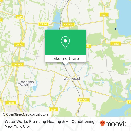 Mapa de Water Works Plumbing Heating & Air Conditioning